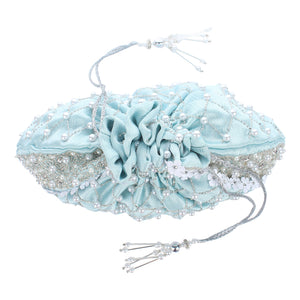 Elia Blue Pearl Potli Bag