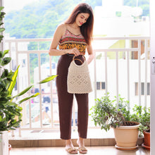 Load image into Gallery viewer, Banjara crochet bag with wooden handle
