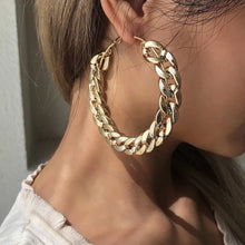 Load image into Gallery viewer, Jazz Gold Hoop Earrings
