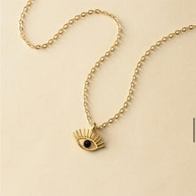 Load image into Gallery viewer, Evil Eye lash Necklace ( Black )
