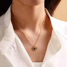 Load image into Gallery viewer, Evil Eye lash Necklace ( Black )
