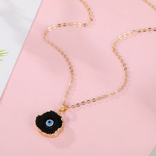 Load image into Gallery viewer, Game Changer Black Stone Evil Eye Necklace

