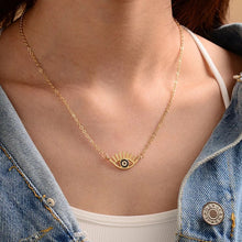 Load image into Gallery viewer, Evil Eye lash Necklace ( Black )

