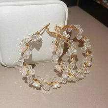Load image into Gallery viewer, Crystal Rose Hoops
