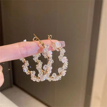 Load image into Gallery viewer, Crystal Rose Hoops
