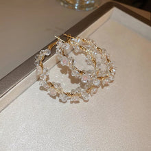 Load image into Gallery viewer, Crystal Rose Hoops

