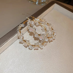 Crystal Rose Hoops