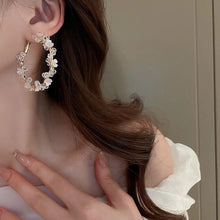 Load image into Gallery viewer, Crystal Rose Hoops
