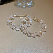 Load image into Gallery viewer, Crystal Rose Hoops
