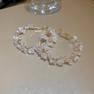 Crystal Rose Hoops