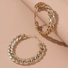 Load image into Gallery viewer, Jazz Gold Hoop Earrings
