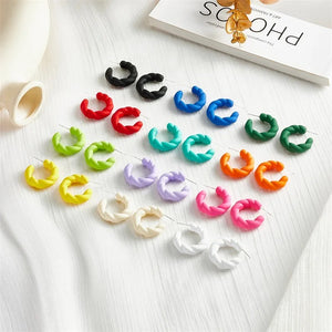 Colourful curled up hoops