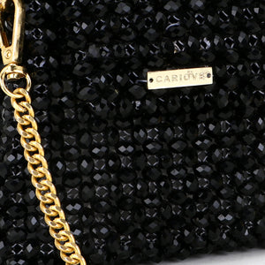 Swan crystal bag ( Black )